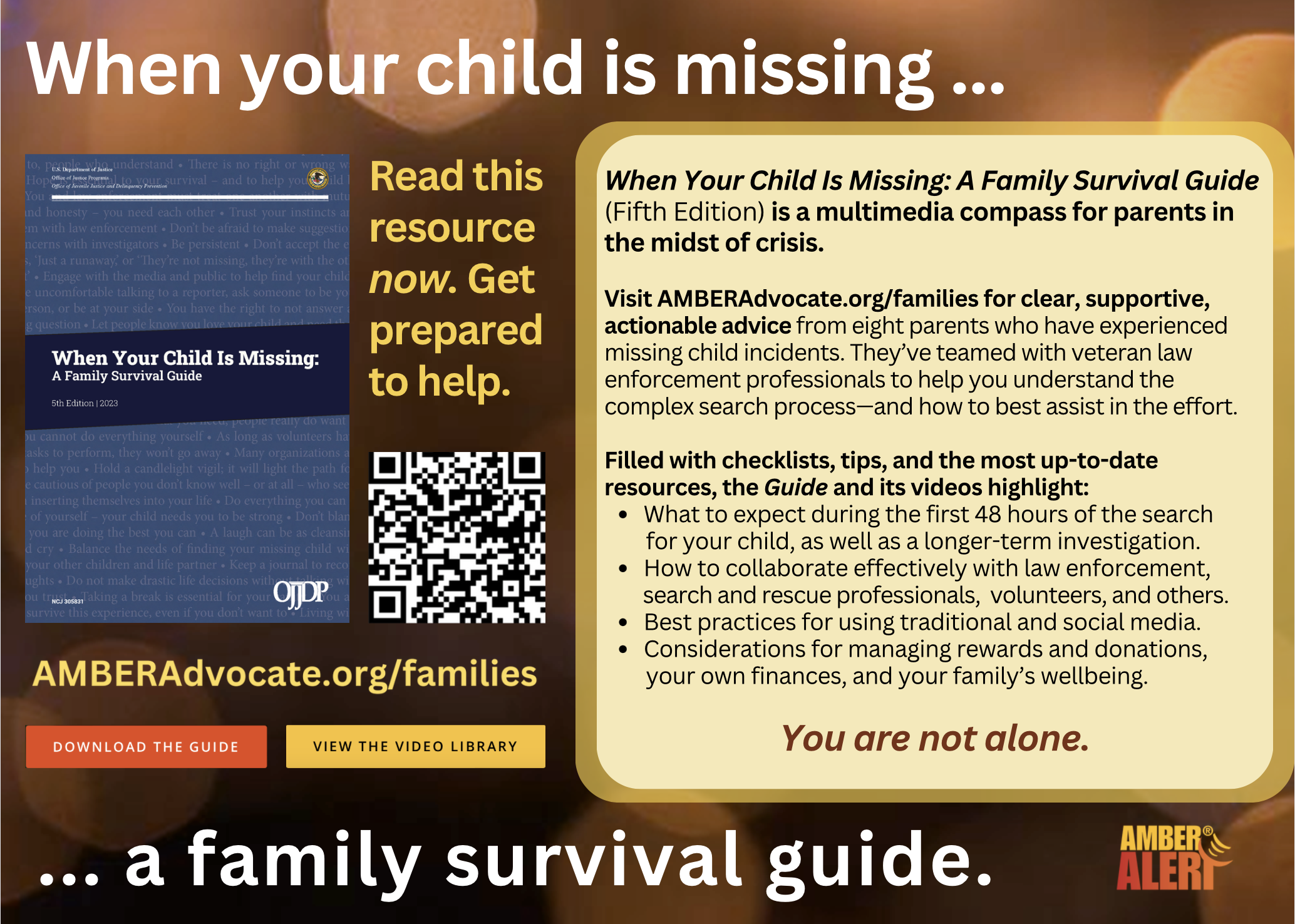 Front of 5x7 Family Survival Guide info card